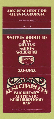 Matchbook Cover - Aunt Charley's Atlanta GA hamburgers 30 Strike