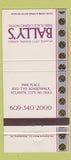 Matchbook Cover - Bally's Casino Atlantic City NJ 30 Strike