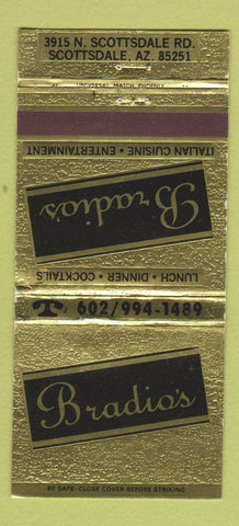 Matchbook Cover - Bradio's Scottsdale AZ Restaurant 30 Strike