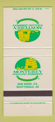 Matchbook Cover - Monterey Whaling Company Scottsdale AZ San Diego CA 30 Strike