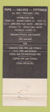 Matchbook Cover - Reel Pipe and Valve Indianapolis IN WEAR 30 Strike