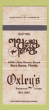 Matchbook Cover - Oxley's Restaurant Boca Raton FL 30 Strike