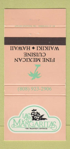 Matchbook Cover - Las Margaritas Waikiki Hawaii Mexican food 30 Strike