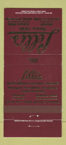 Matchbook Cover - Lelli's Restaurant Detroit Auburn Hills MI 30 Strike