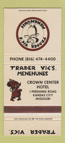 Matchbook Cover - Trader Vic's Crown Center Hotel Kansas City MO Tiki 30 Strike