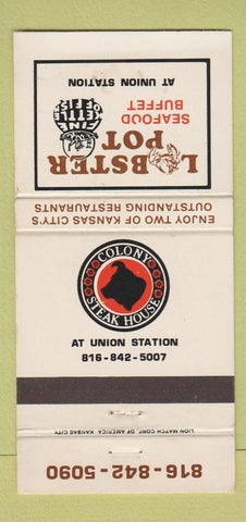 Matchbook Cover - Lobster Pot Seafood Buffet Kansas City MO WORN 30 Strike
