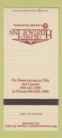 Matchbook Cover - Orlando Heritage Inn FL 30 Strike