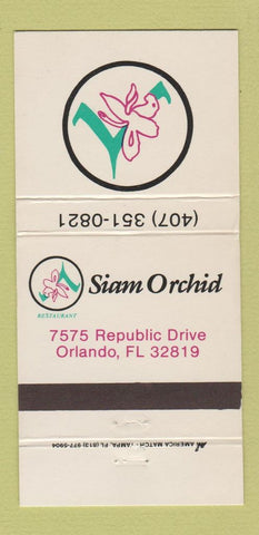 Matchbook Cover - Siam Orchid Orlando FL 30 Strike