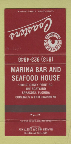 Matchbook Cover - Marina Bar and Seafood House Sarasota FL 30 Strike