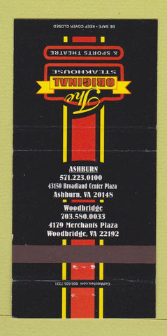 Matchbook Cover - Original Steakhouse Ashburn Woodbridge VA 30 Strike