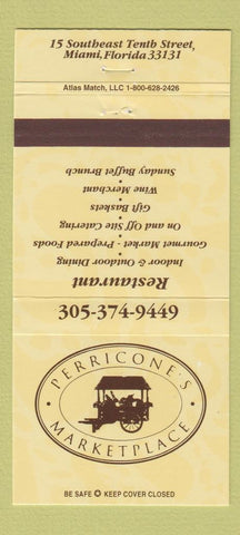 Matchbook Cover - Perricone's Market Place Miami FL restaurant 30 Strike