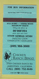 Matchbook Cover - Chicken Ranch Bingo Jamestown CA WEAR 30 Strike