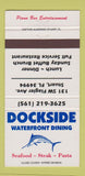 Matchbook Cover - Dockside Restaurant Seafood Stuart FL 30 Strike