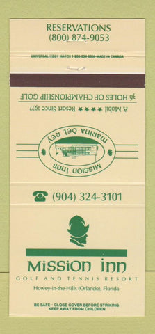 Matchbook Cover - Mission Inn Golf and Tennis Resort Orlando FL 30 Strike