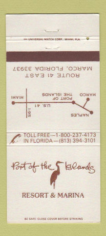 Matchbook Cover - Port of the Islands Resort Marina Marco FL 30 Strike