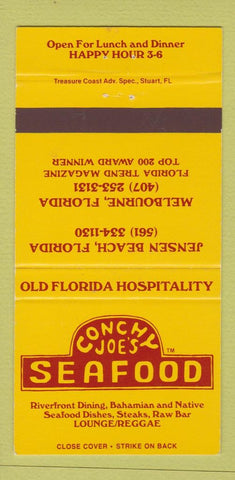 Matchbook Cover - Conchy Joe's Seafood Melbourne Jensen Beach FL 30 Strike