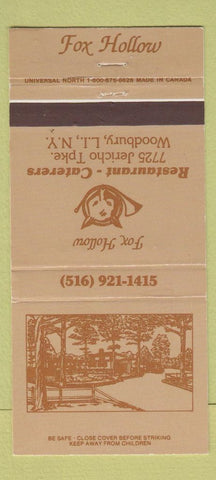 Matchbook Cover - Fox Hollow Restaurant Woodbury LI NY 30 Strike