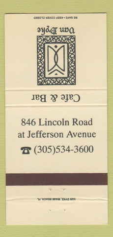 Matchbook Cover - Van Dyke Cafe Bar 30 Strike