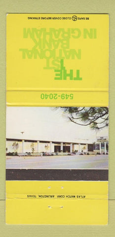 Matchbook Cover - 1st National Bank Graham TX 30 Strike