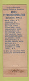 Matchbook Cover - Atlas Plywood Boston Chicago Dayton Cleveland Utica