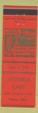 Matchbook Cover - Astoria Cafe Warren OH