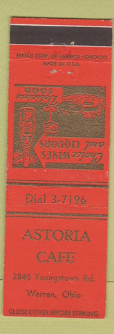 Matchbook Cover - Astoria Cafe Warren OH