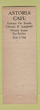 Matchbook Cover - Astoria Cafe Warren OH