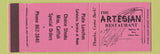 Matchbook Cover - Artesian Restaurant Fulton MS