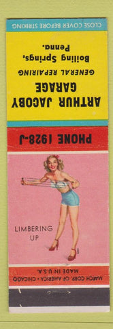 Matchbook Cover - Arthur Jacoby Garage Boiling Springs PA pinup