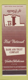 Matchbook Cover - 1st Bank of Vinita OK