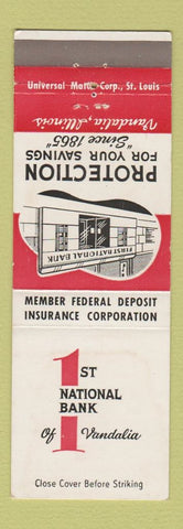 Matchbook Cover - 1st National Bank Vandalia IL