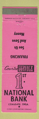 Matchbook Cover - 1st National Bank Coalgate OK