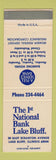 Matchbook Cover - 1st National Bank Lake Bluff IL