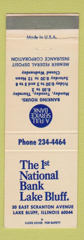 Matchbook Cover - 1st National Bank Lake Bluff IL