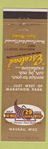 Matchbook Cover - 29 Super Self Serve Grocery Wausau WI