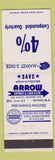 Matchbook Cover - Arrow Savings and Loan Newark NJ
