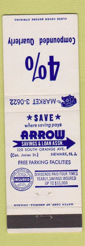 Matchbook Cover - Arrow Savings and Loan Newark NJ