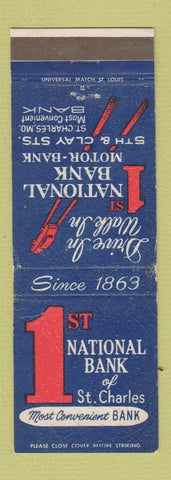 Matchbook Cover - 1st National Bank St Charles MO
