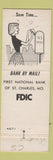 Matchbook Cover - 1st National Bank St Charles MO