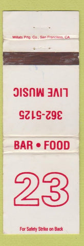 Matchbook Cover - 23 Bar nude girlie #2159 WEAR