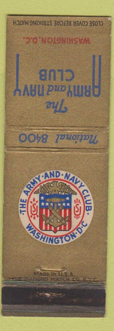 Matchbook Cover - Army and Navy Club Washington DC