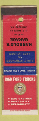 Matchbook Cover - 1960 Ford Trucks Harbold's Dillsburg PA