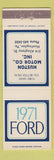 Matchbook Cover - 1971 Ford Huston Motors Huntingdon PA