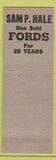 Matchbook Cover - Ardmore Pharmacy Sam Hale Ford Ardmore OK low phone #