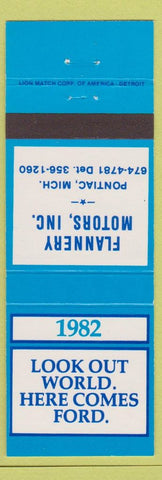 Matchbook Cover - 1982 Ford Flannery Pontiac MI