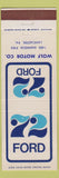 Matchbook Cover - 1972 Ford Wolf Motors Lancaster PA