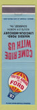 Matchbook Cover - 1967 Ford Mardis Lincoln Mercury Somerset PA