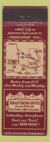 Matchbook Cover - Armstrong Hotel Fort Collins Colorado