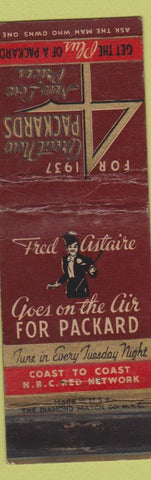 Matchbook Cover - 1937 Packard Fred Astaire Huntingdon PA low phone WORN