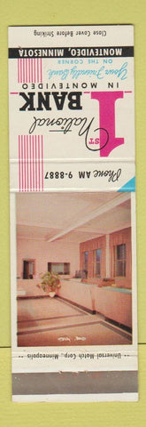 Matchbook Cover - 1st National Bank Montevideo MN